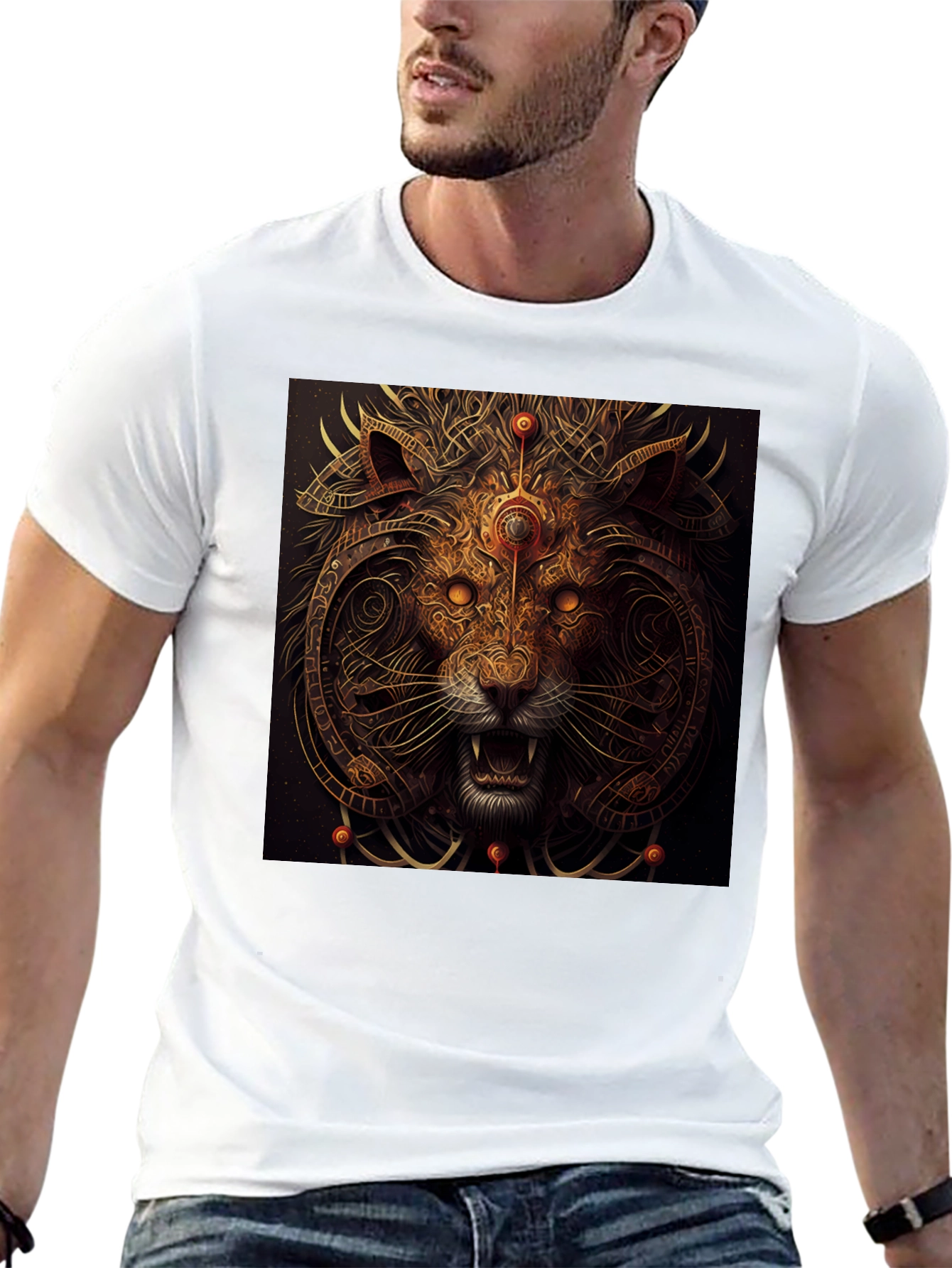 Mystic Lion Graphic Black T-Shirt