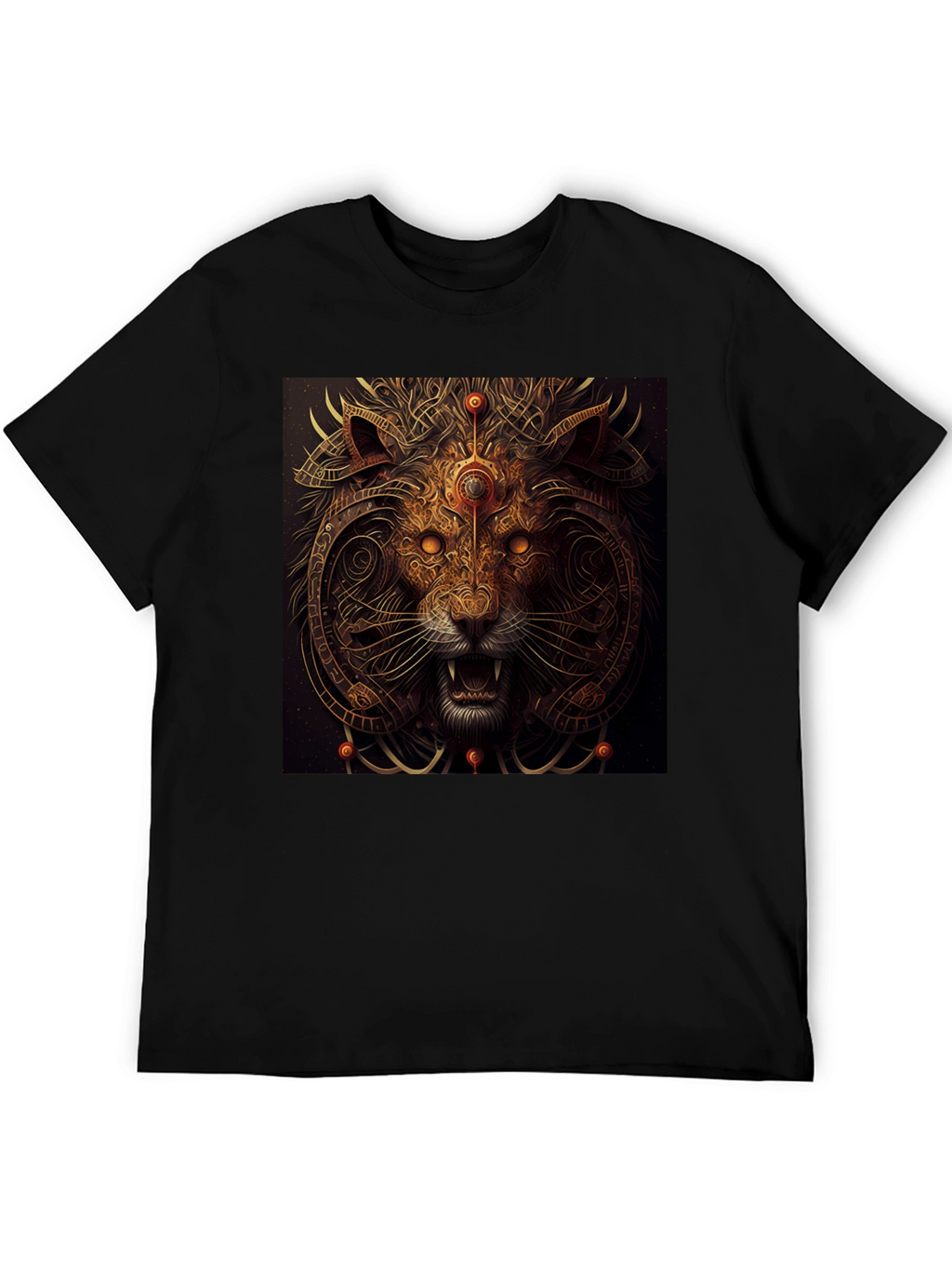 Mystic Lion Graphic Black T-Shirt