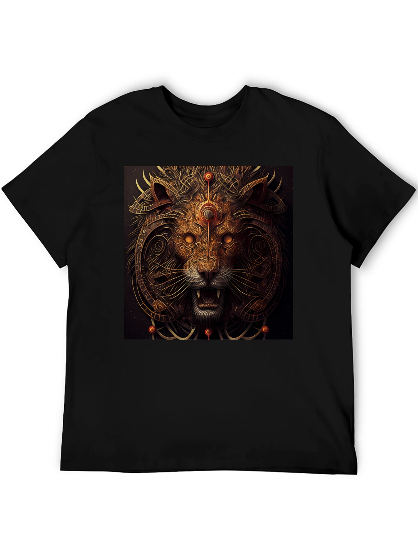 Mystic Lion Graphic Black T-Shirt