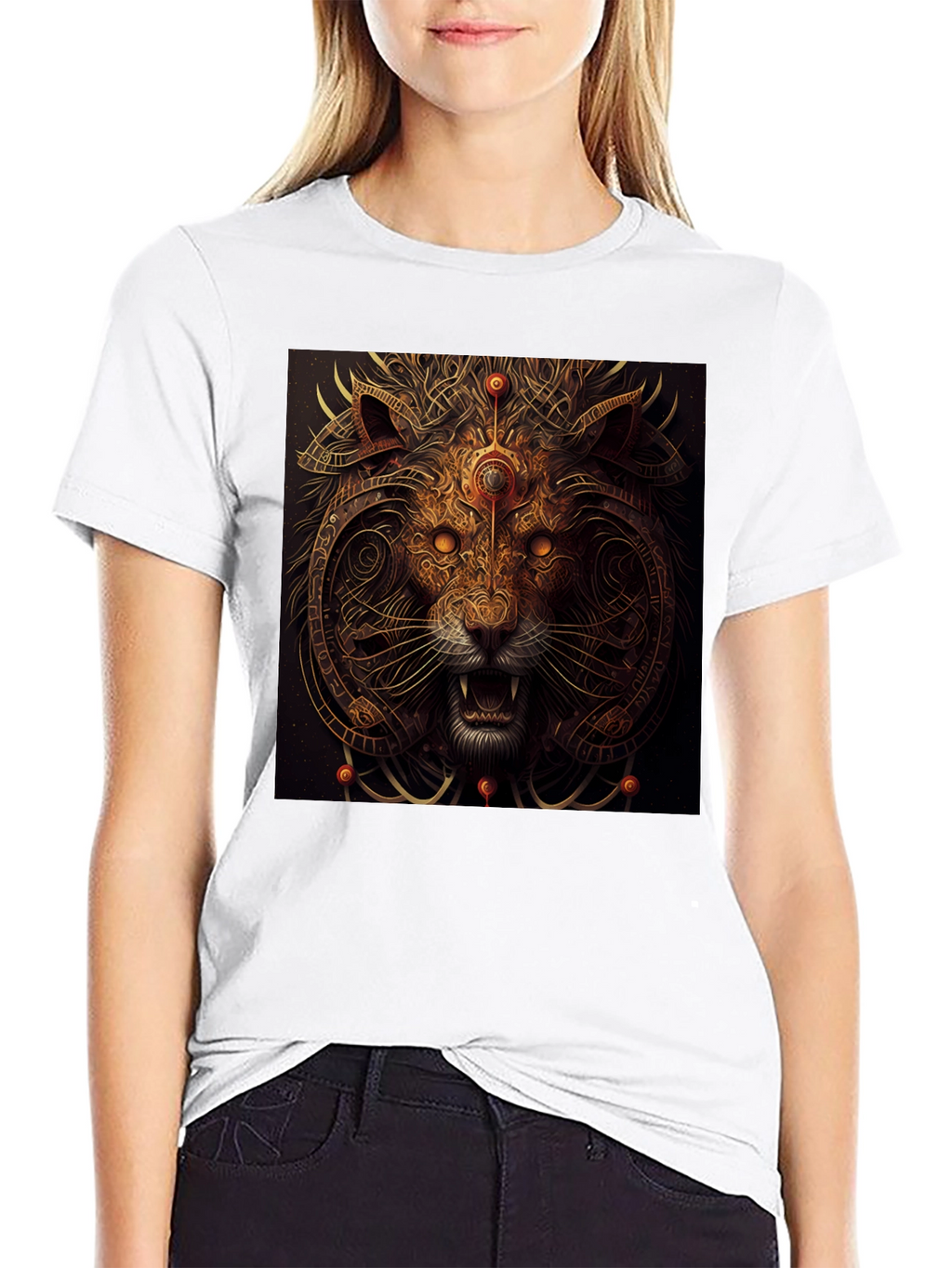 Mystic Lion Graphic Black T-Shirt
