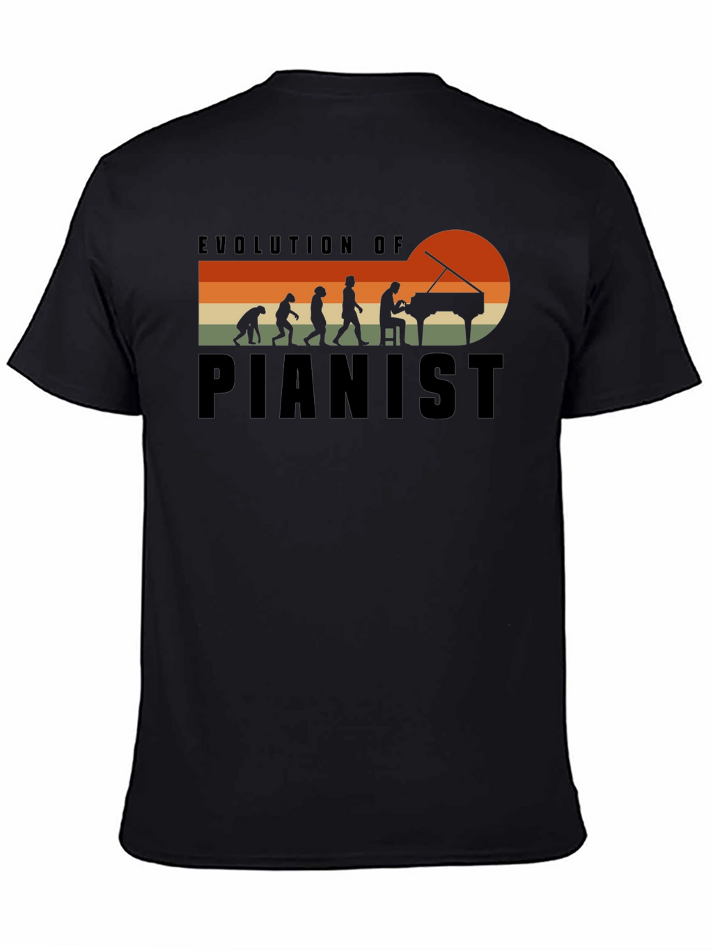 Evolution of Pianist Black T-Shirt