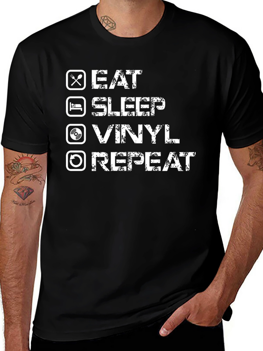 Eat Sleep Vinyl Repeat Graphic T-Shirt