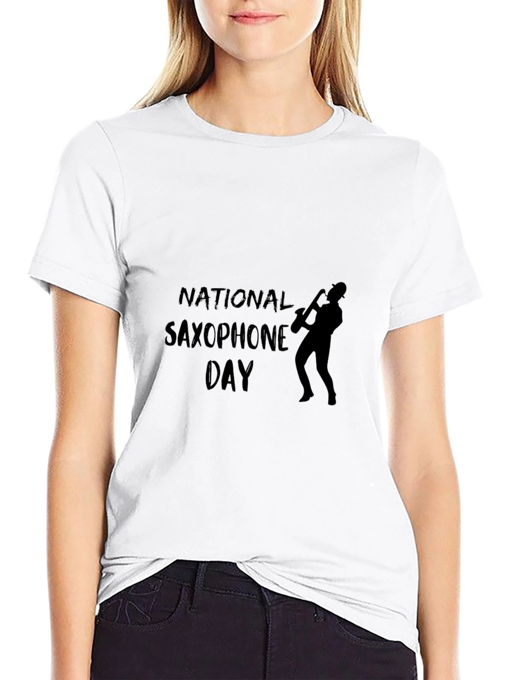 National Saxophone Day Black T-Shirt - Musician Gift