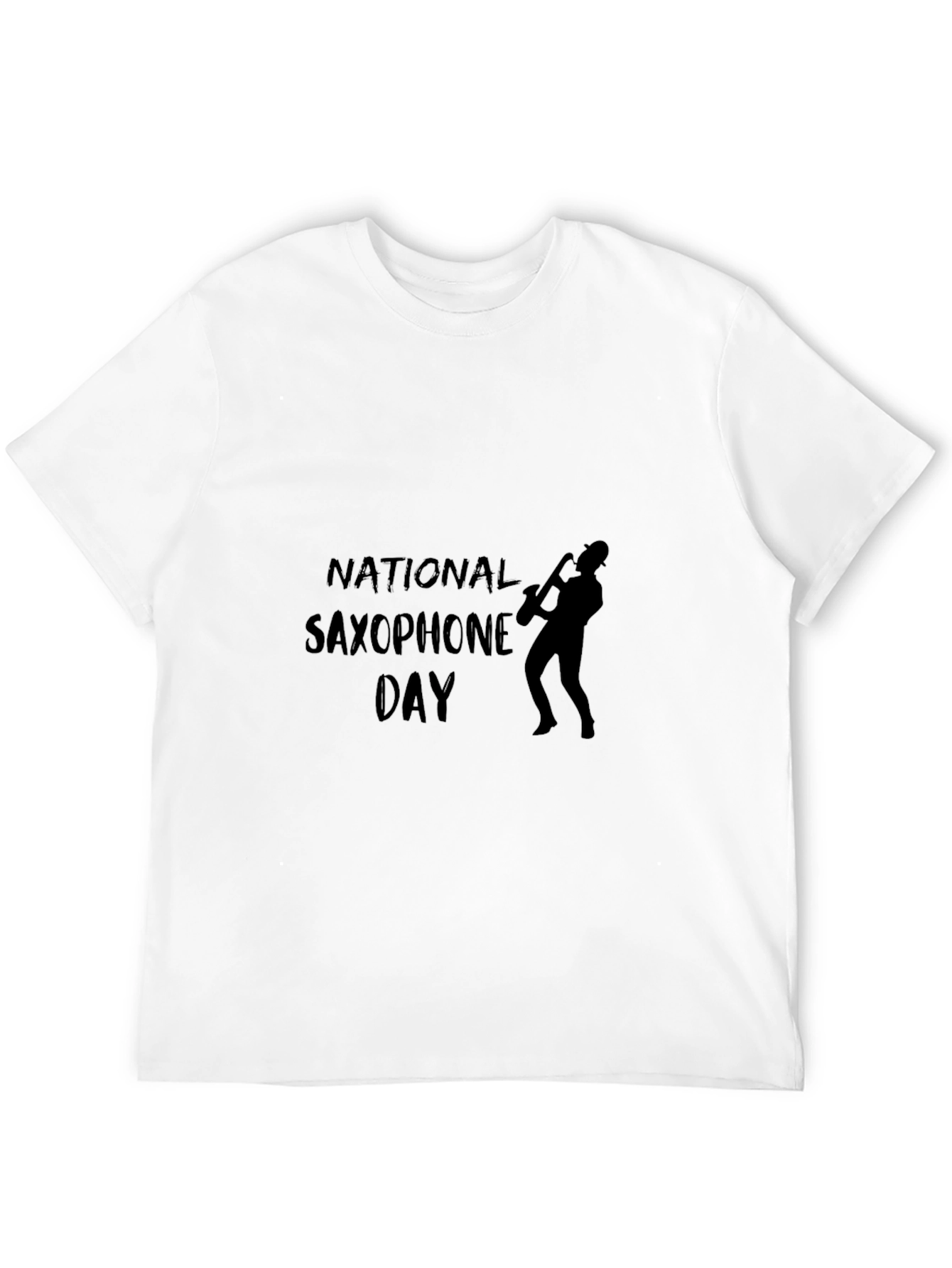 National Saxophone Day Black T-Shirt - Musician Gift
