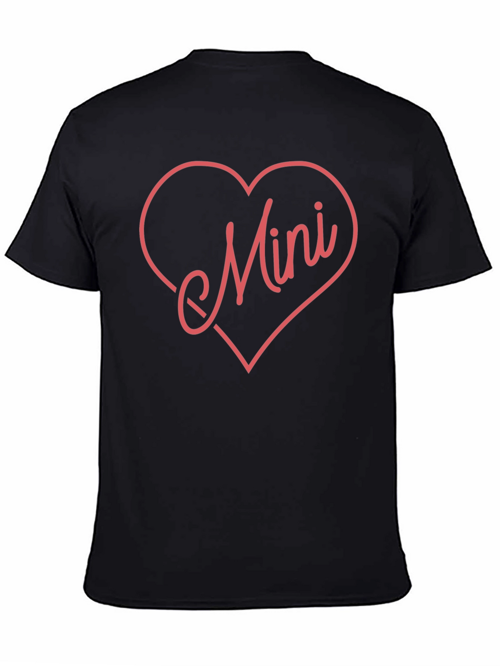 Mini Heart Graphic Tee - Black Cotton Blend Shirt