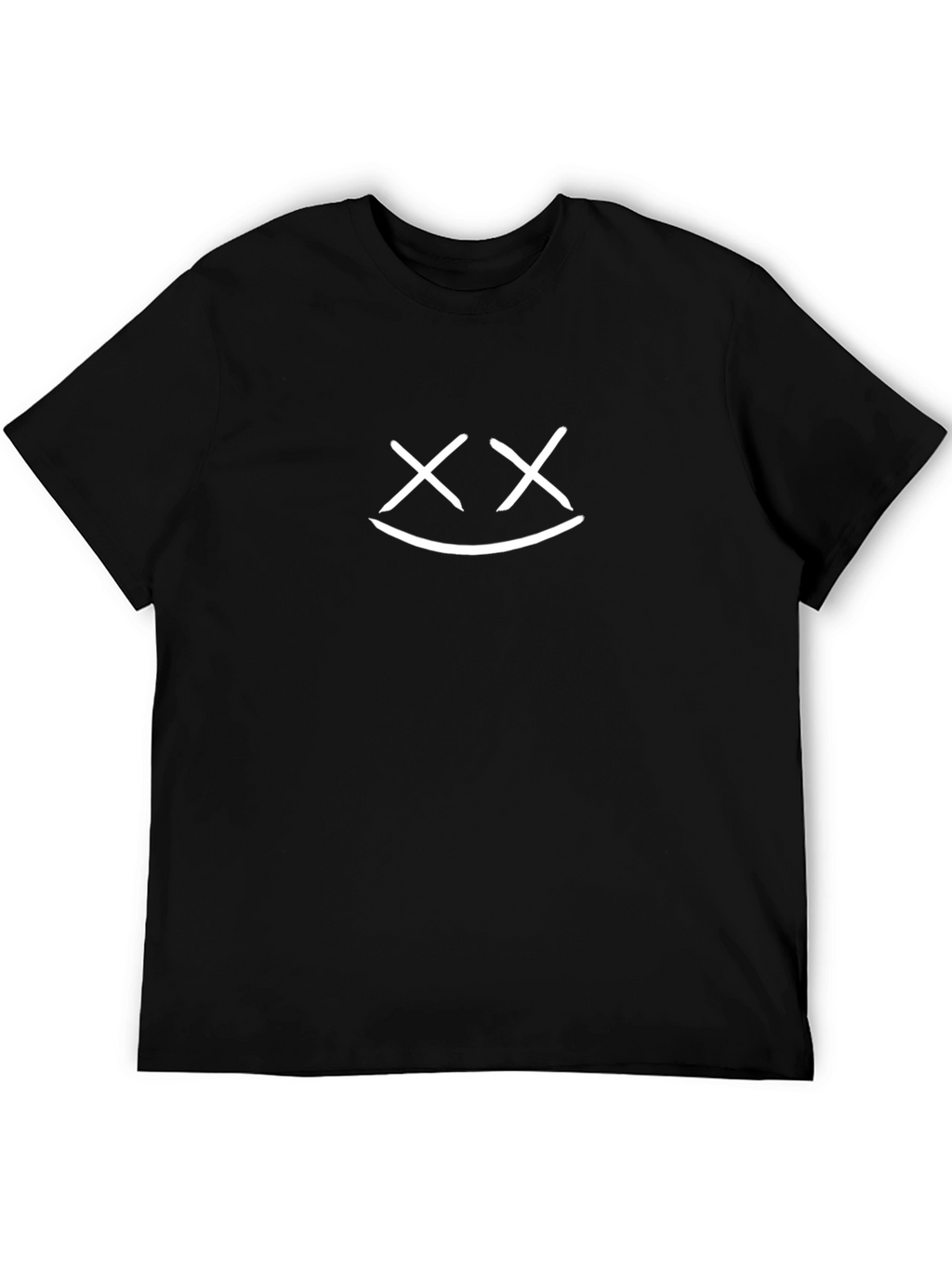 Smiley Face Graphic Tee - Casual Black T-Shirt
