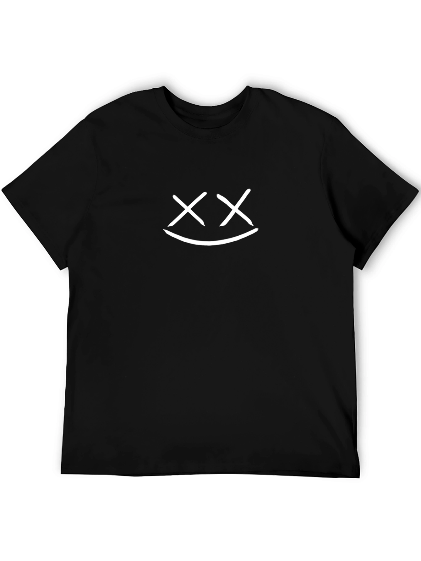 Smiley Face Graphic Tee - Casual Black T-Shirt