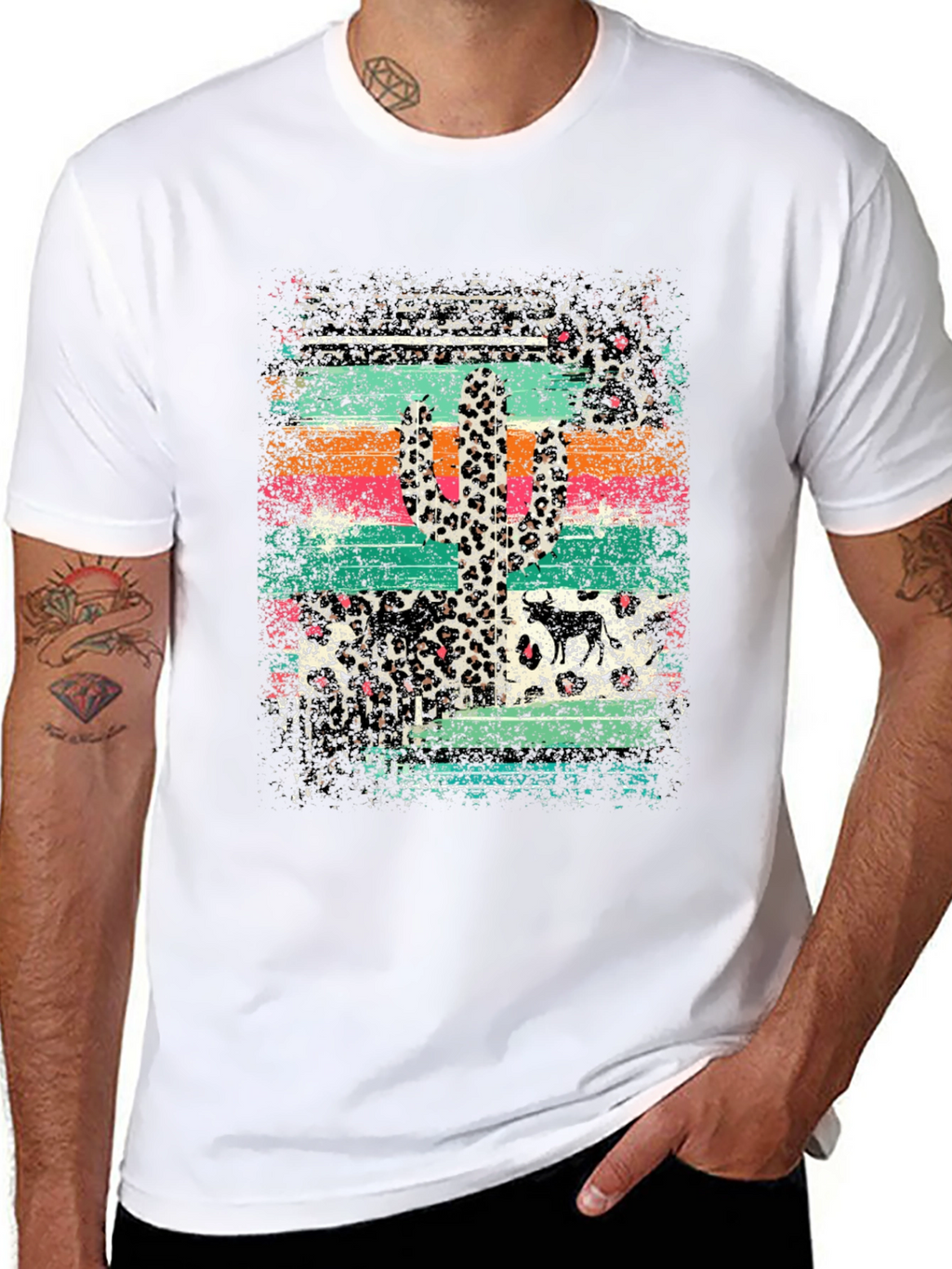 Desert Leopard Cactus Graphic Tee