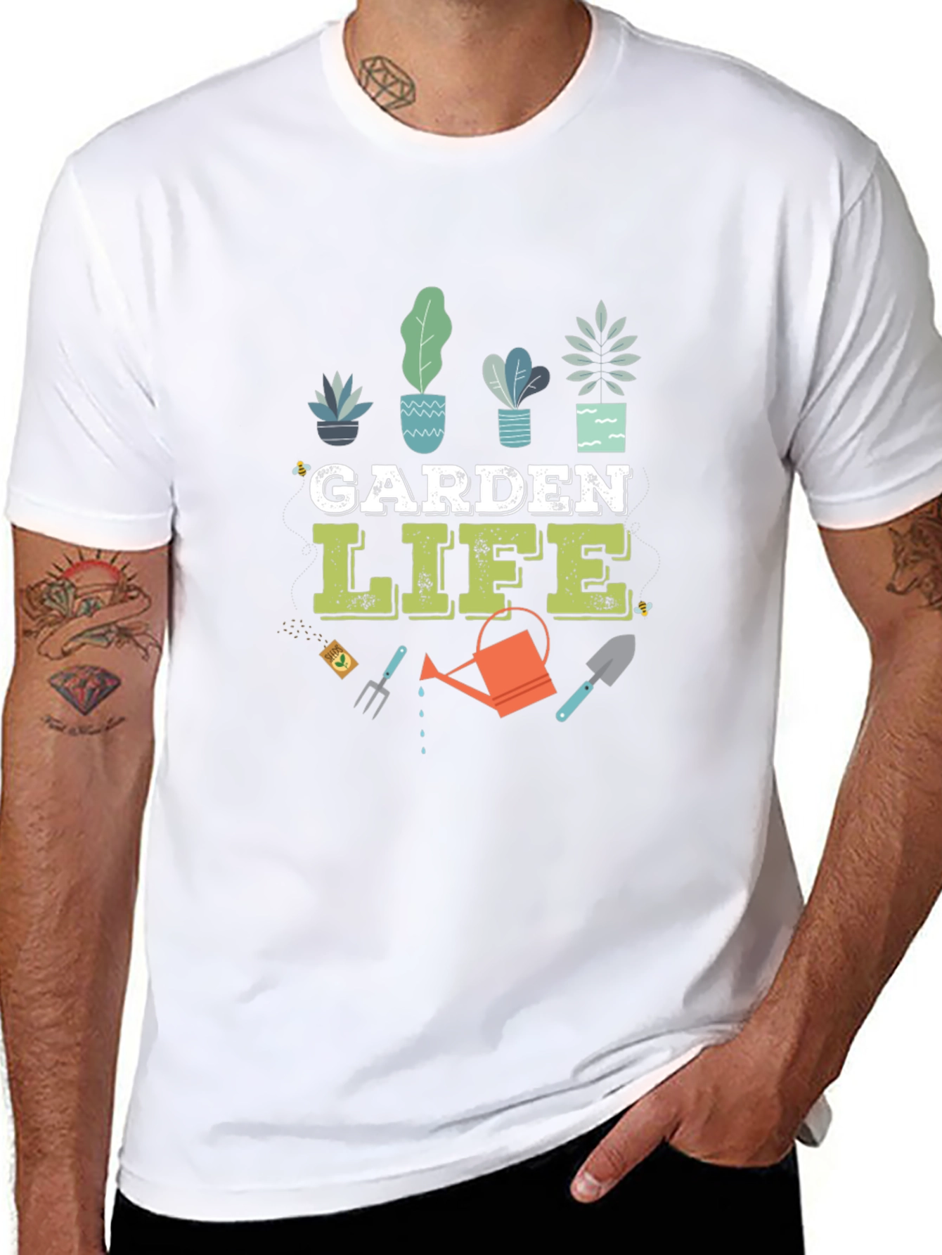 Garden Life Graphic T-Shirt - Black Cotton Blend Tee