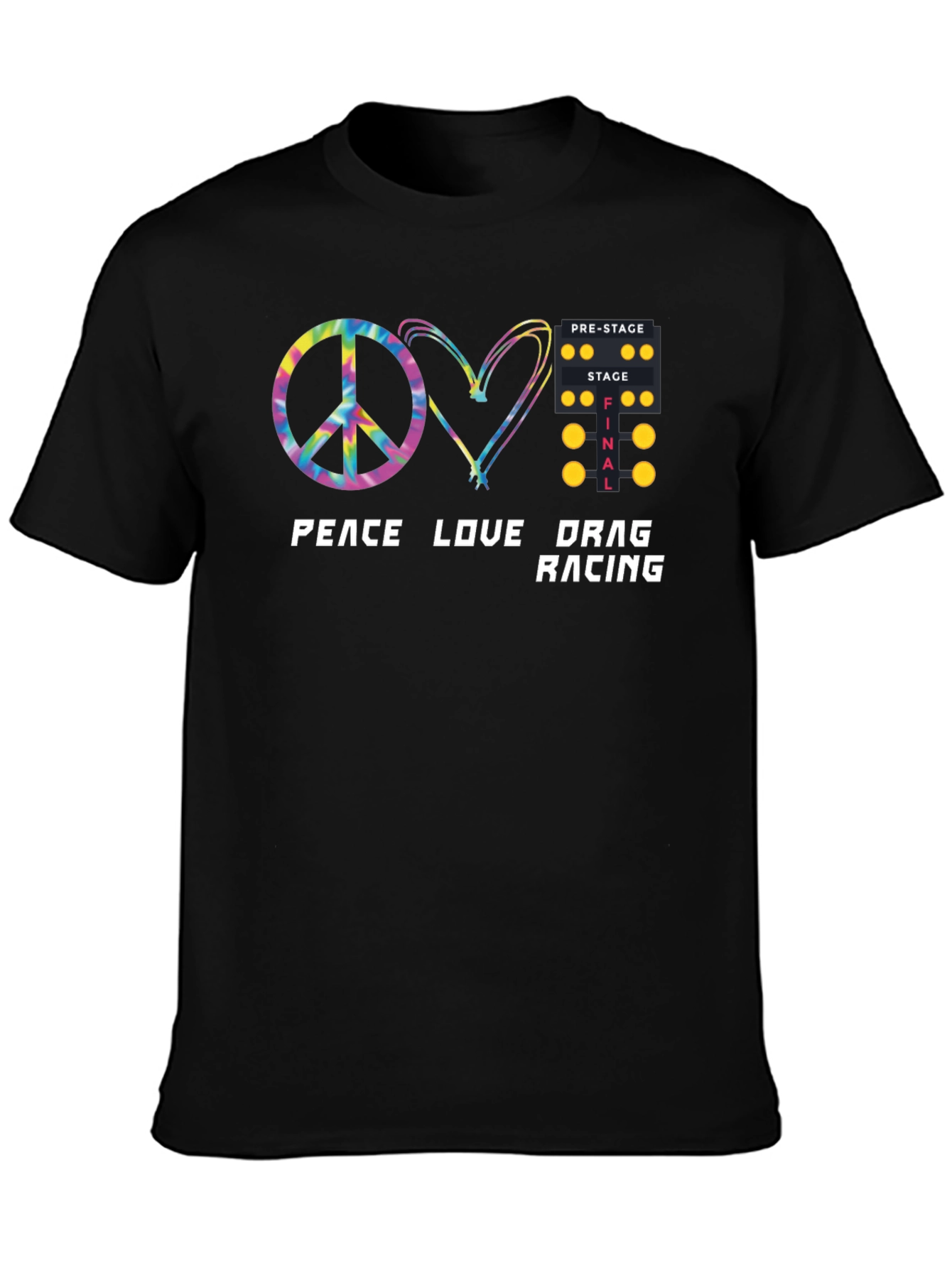 Peace Love Drag Racing T-Shirt - Black