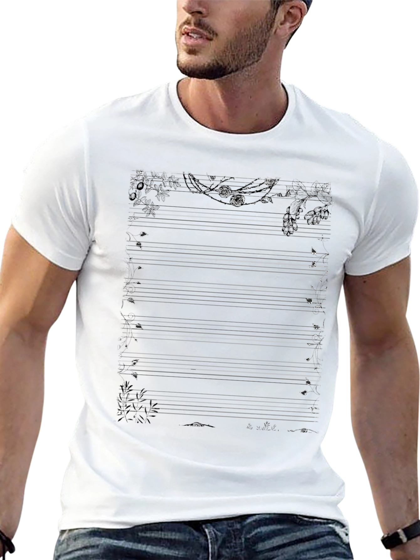 Musical Note T-Shirt - Black Cotton Tee