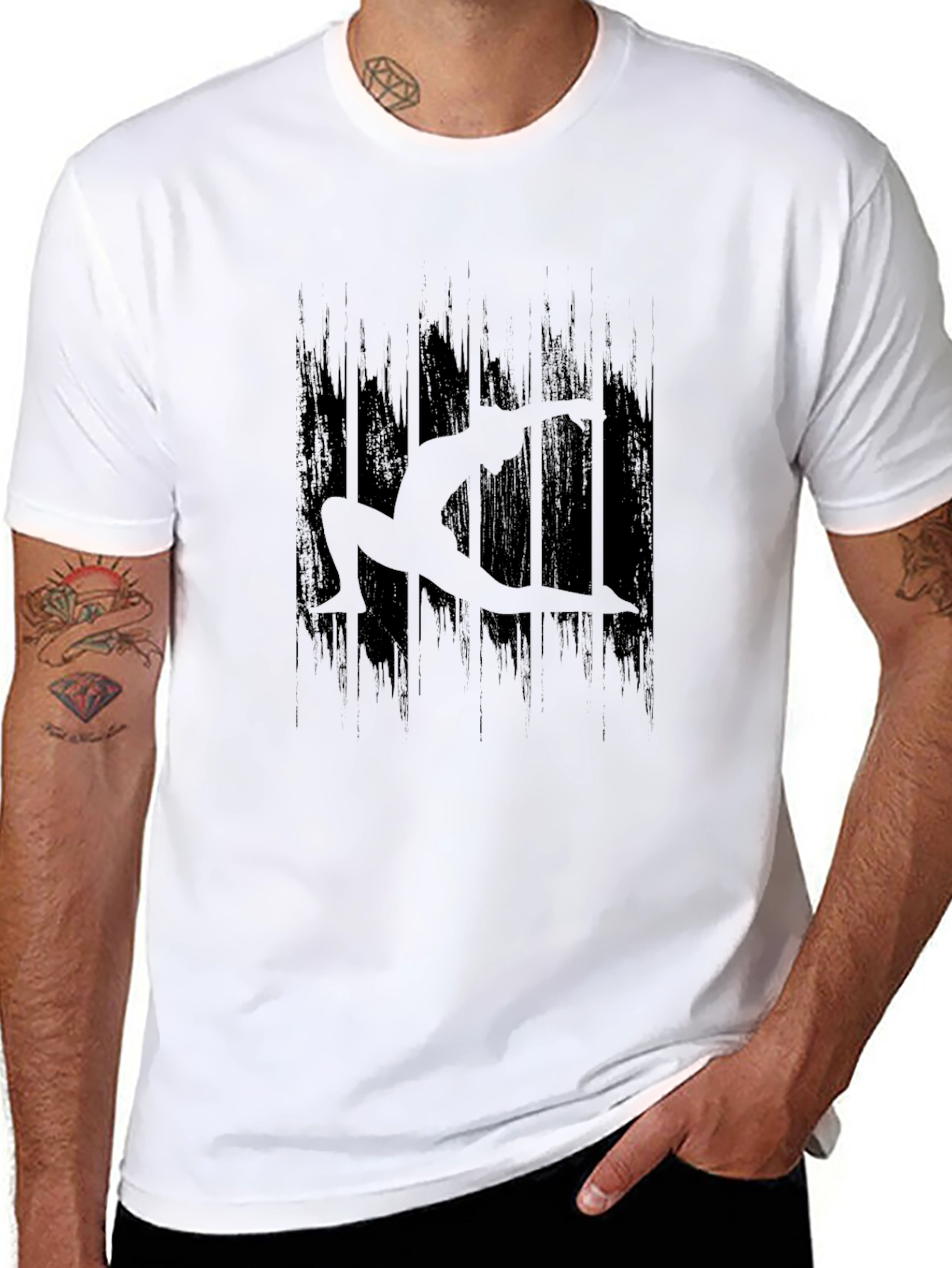 Yoga Silhouette Graphic Black T-Shirt