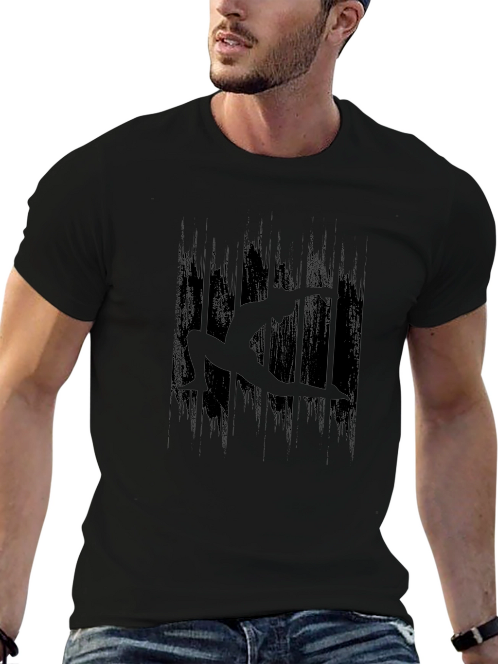 Yoga Silhouette Graphic Black T-Shirt