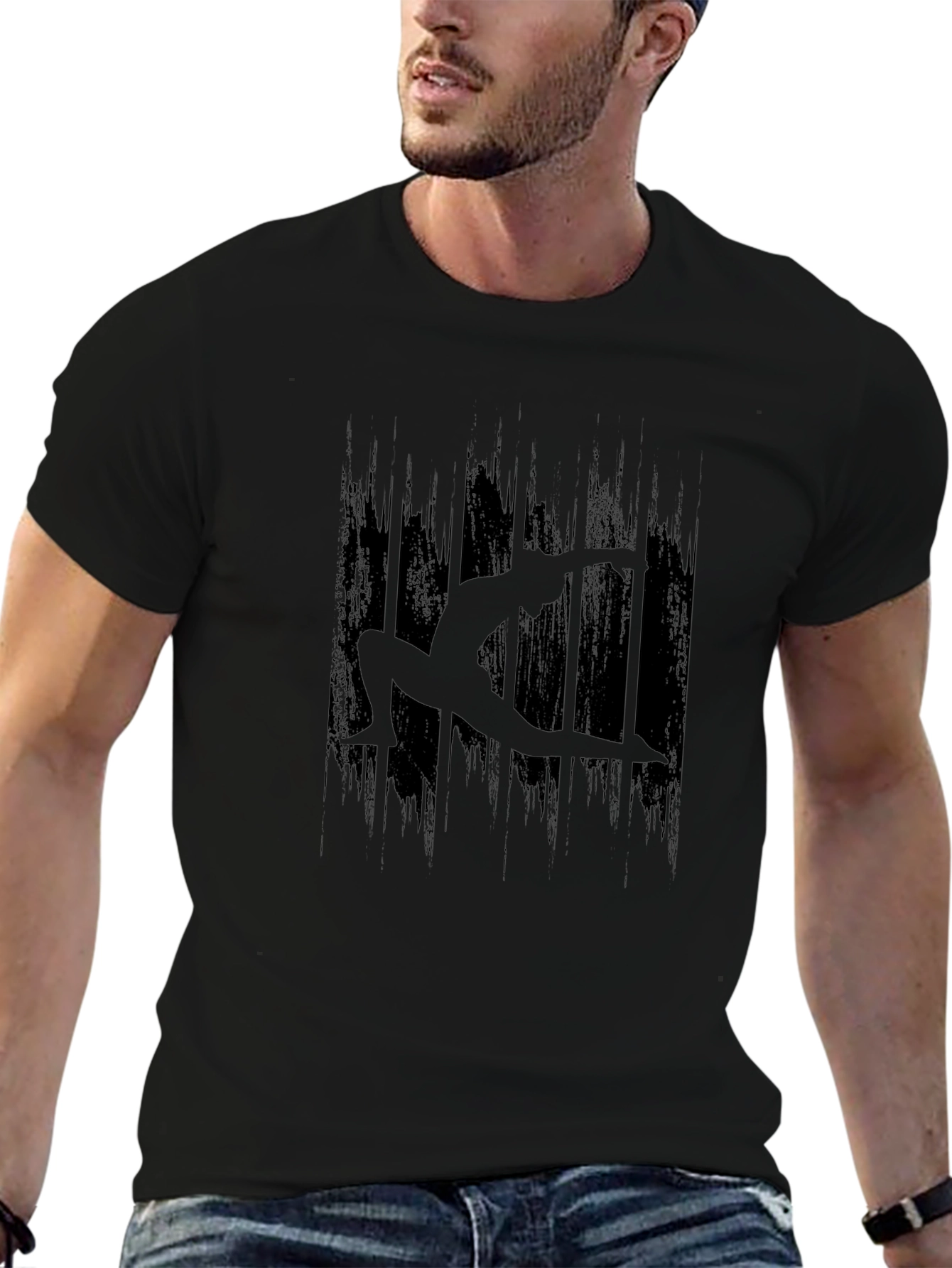 Yoga Silhouette Graphic Black T-Shirt