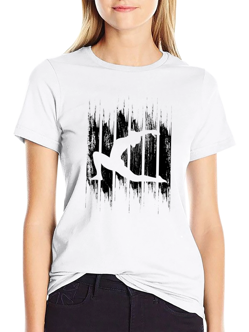 Yoga Silhouette Graphic Black T-Shirt