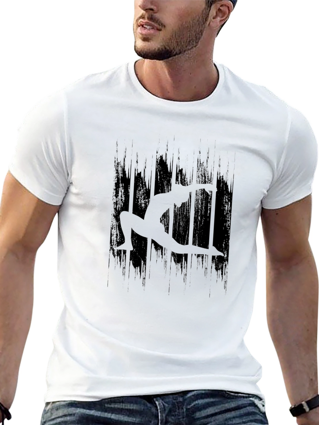 Yoga Silhouette Graphic Black T-Shirt