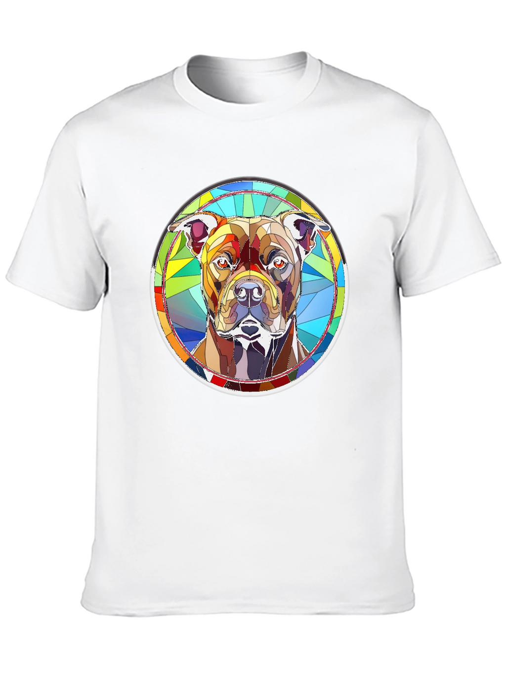Stained Glass Dog Graphic T-Shirt