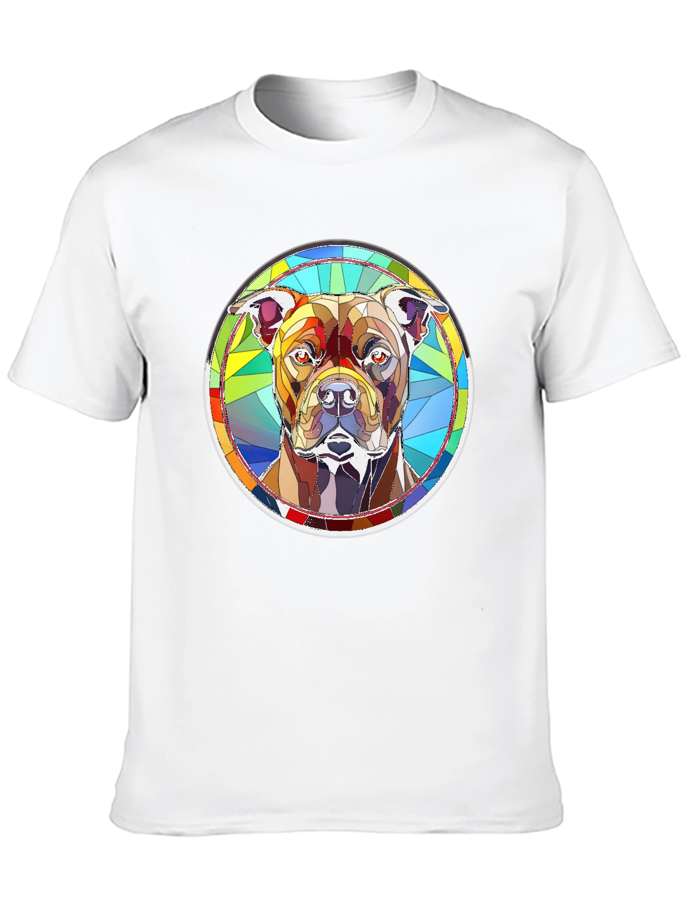 Stained Glass Dog Graphic T-Shirt