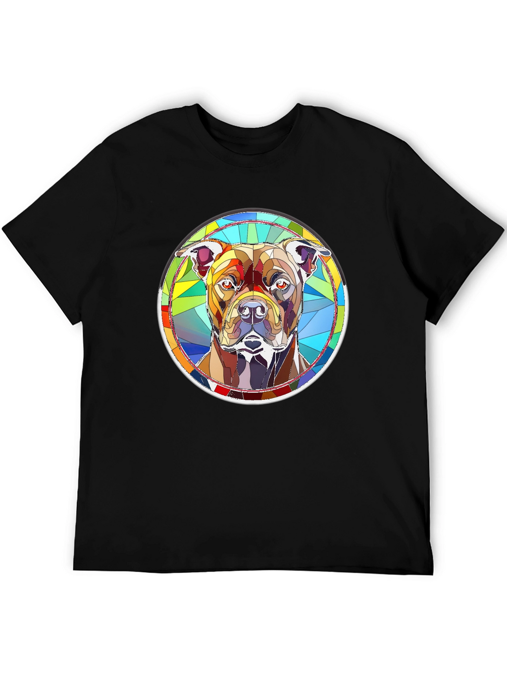 Stained Glass Dog Graphic T-Shirt
