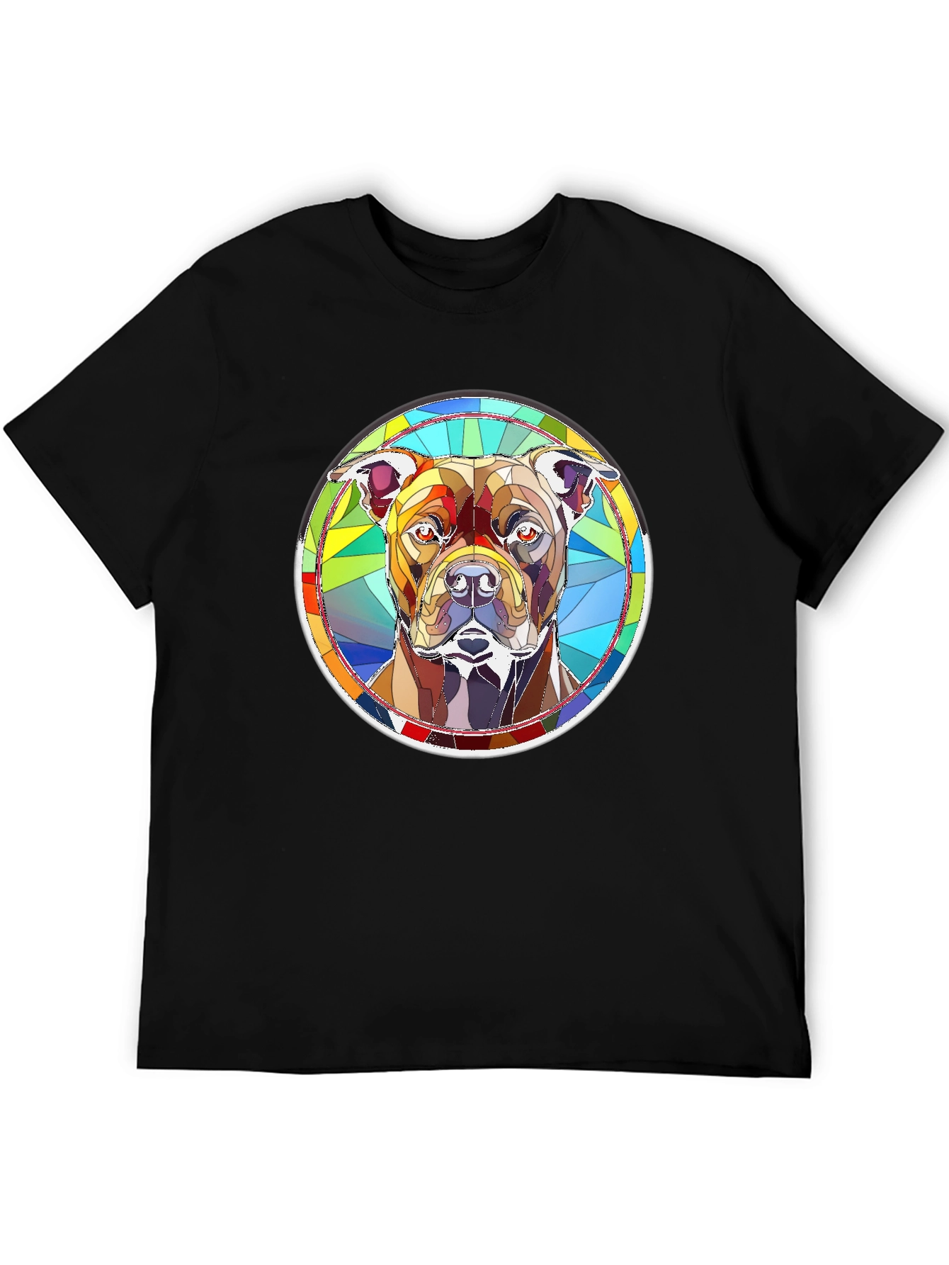 Stained Glass Dog Graphic T-Shirt