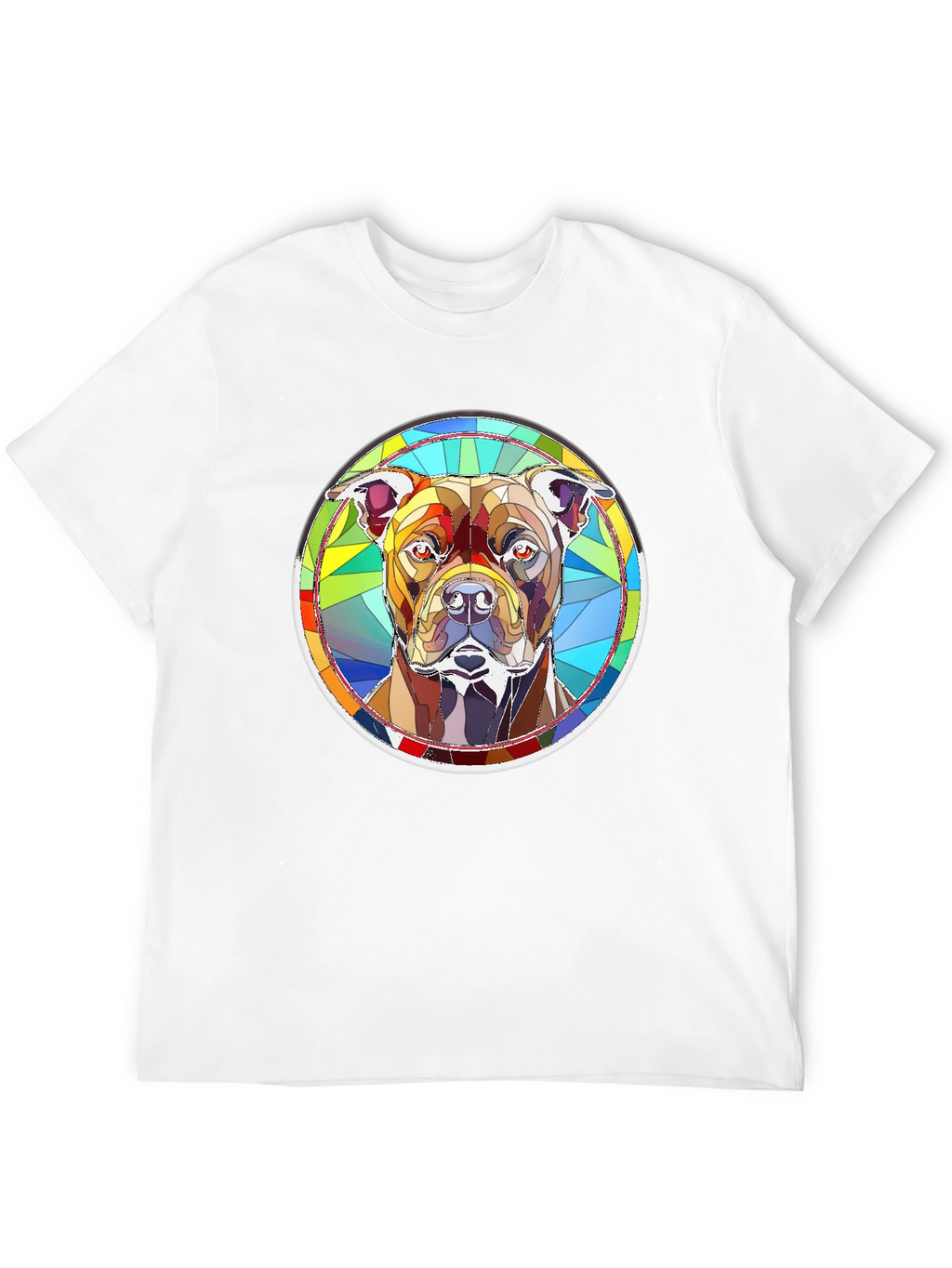 Stained Glass Dog Graphic T-Shirt