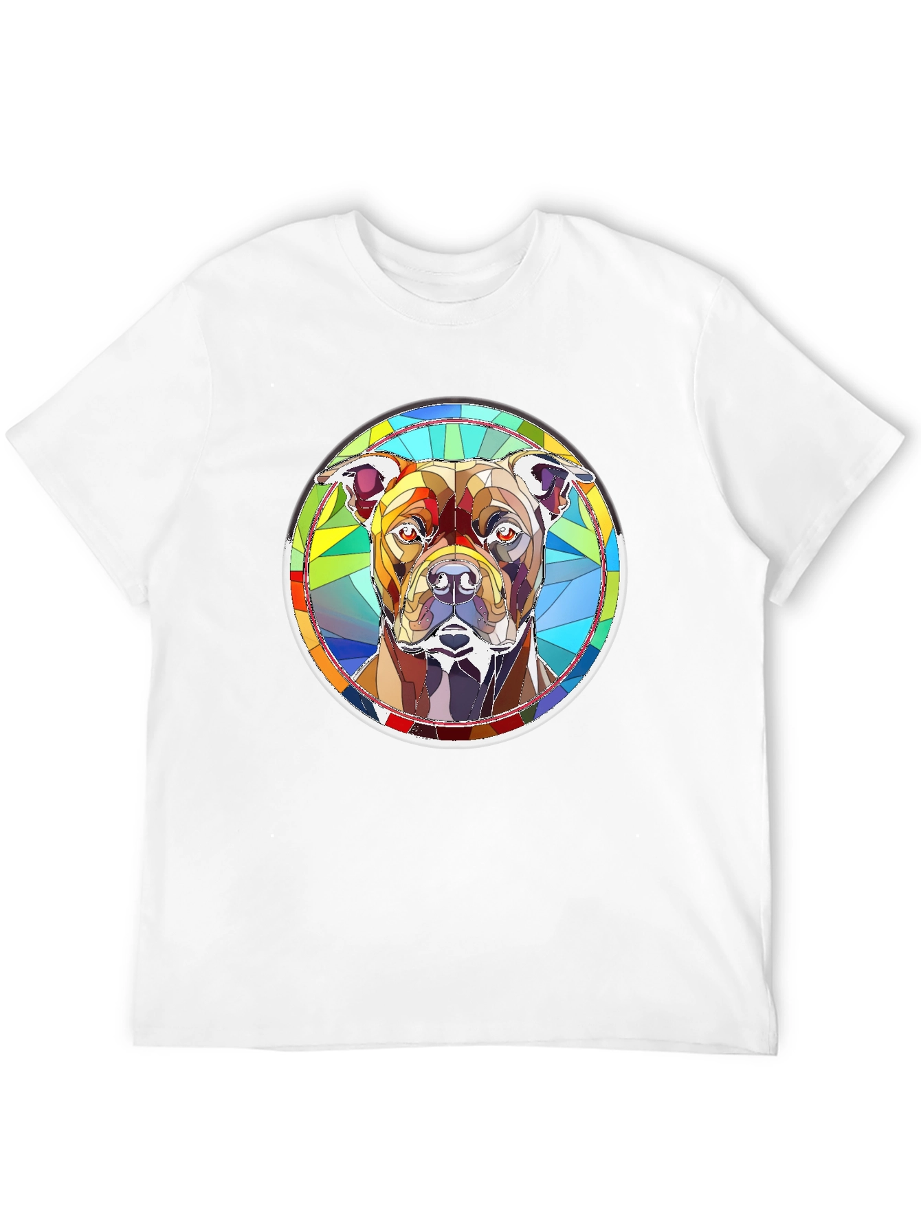 Stained Glass Dog Graphic T-Shirt