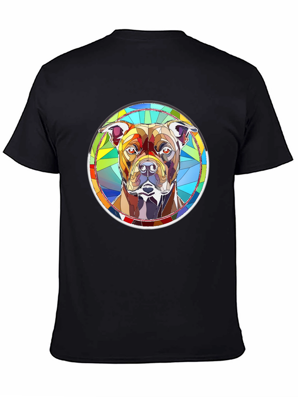Stained Glass Dog Graphic T-Shirt