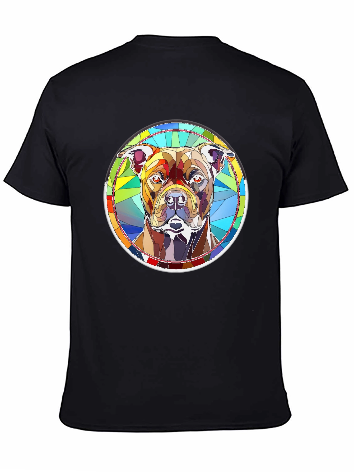 Stained Glass Dog Graphic T-Shirt