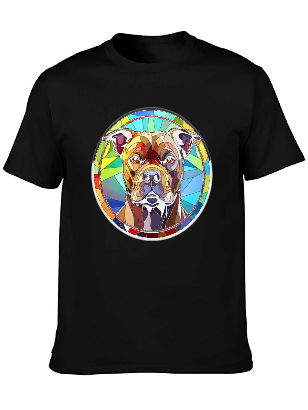 Stained Glass Dog Graphic T-Shirt