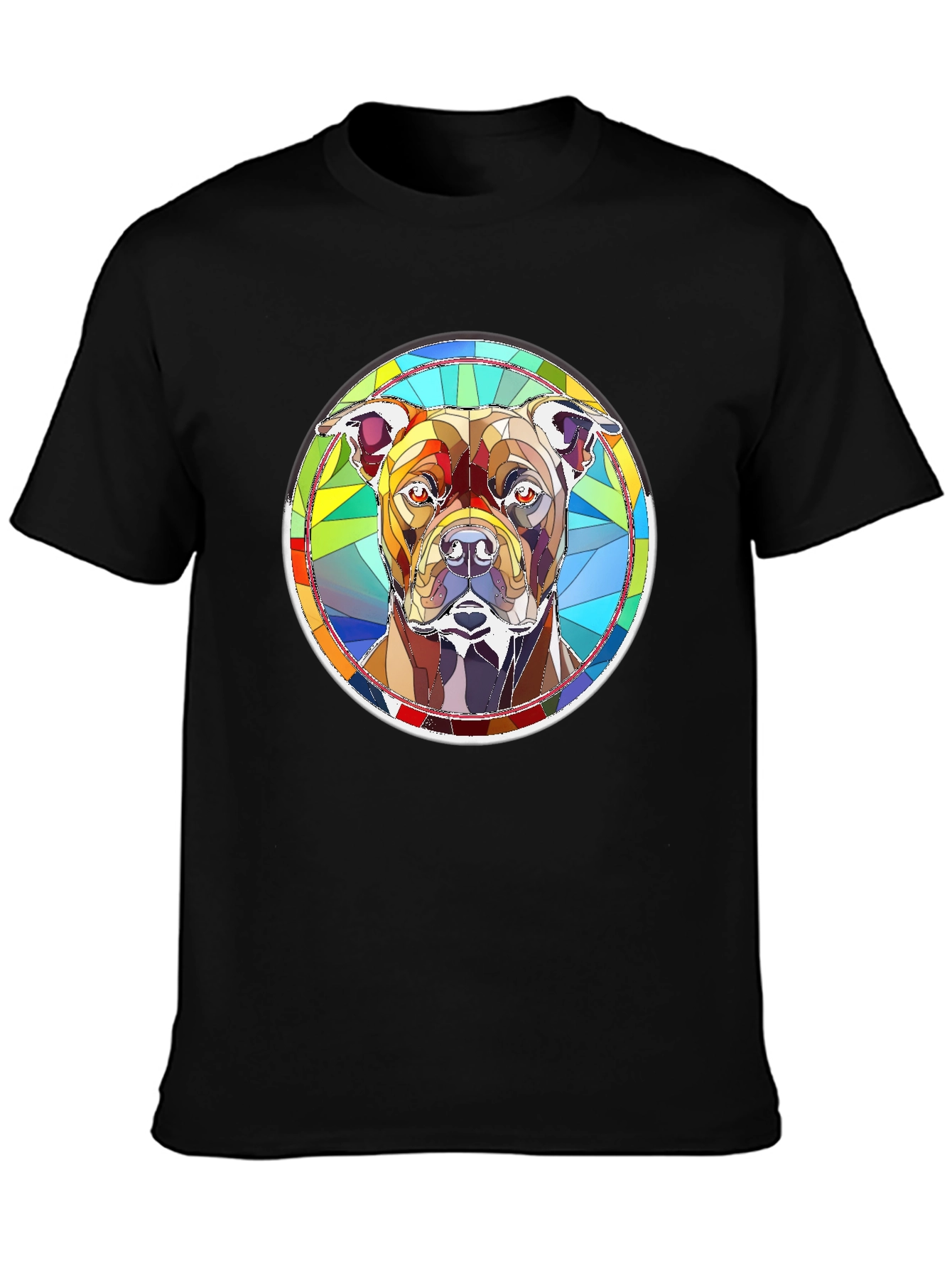 Stained Glass Dog Graphic T-Shirt