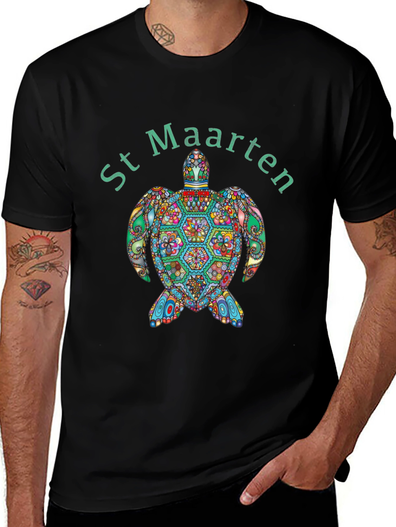 St Maarten Turtle Graphic T-Shirt