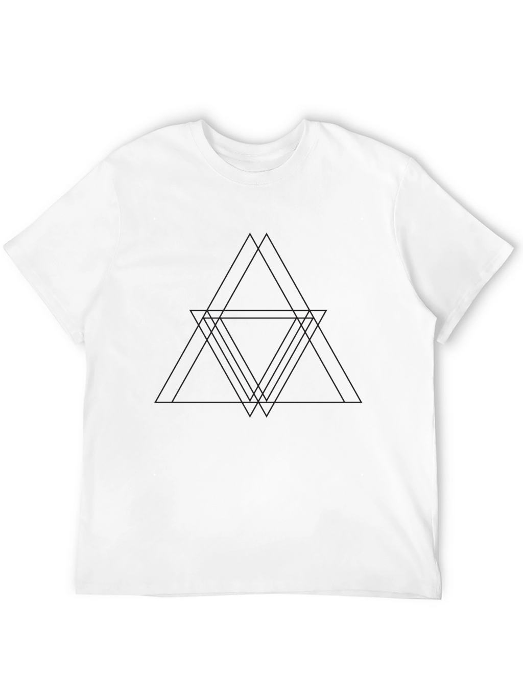 Geometric Triangle Graphic Tee - Sleek Black T-Shirt