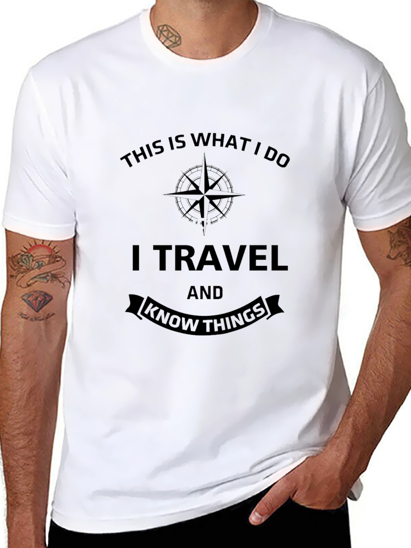 Travel & Knowledge Black T-Shirt