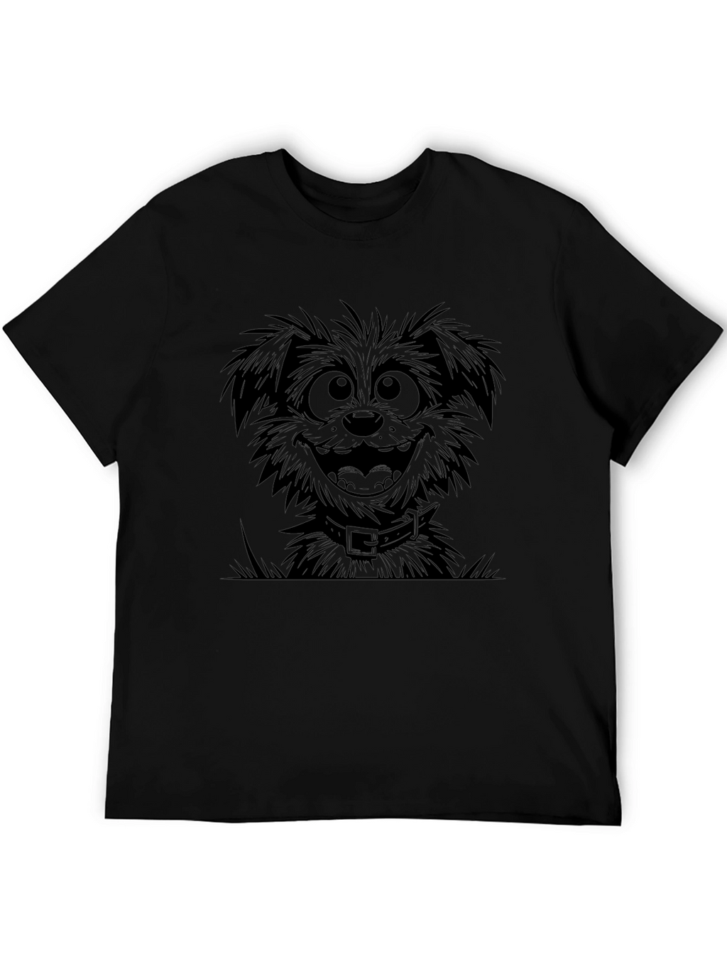 Cartoon Dog Black T-Shirt