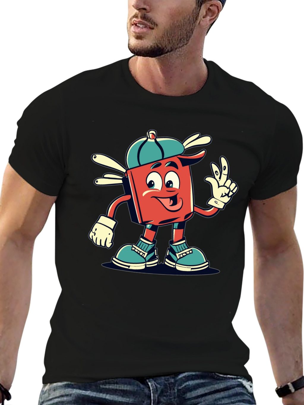 Retro Cartoon Graphic Tee - Cool Character Design
