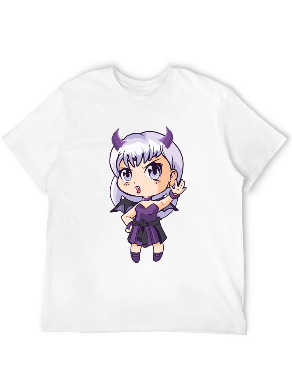 Anime Devil Girl T-Shirt - Black Cotton Tee