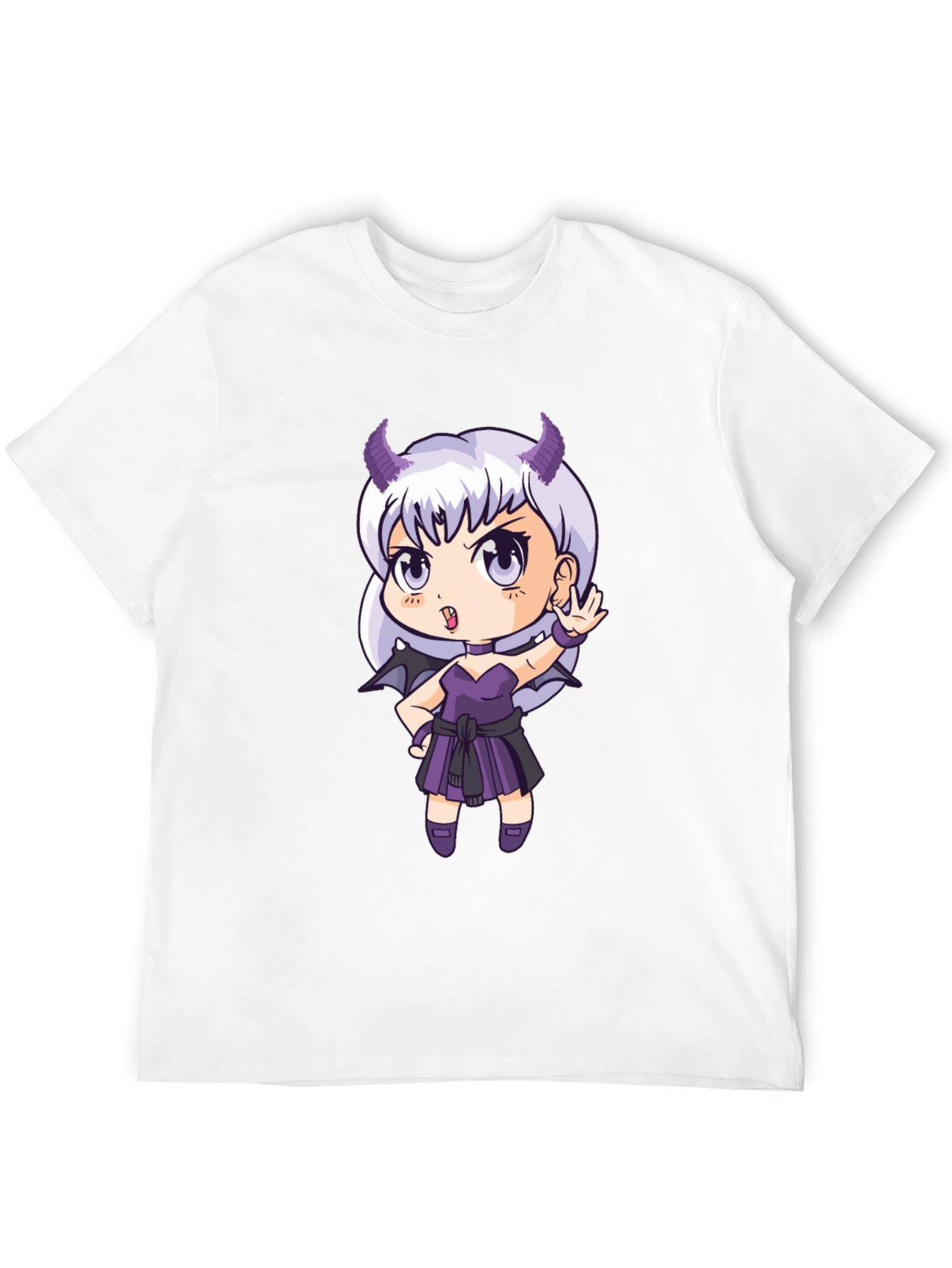 Anime Devil Girl T-Shirt - Black Cotton Tee