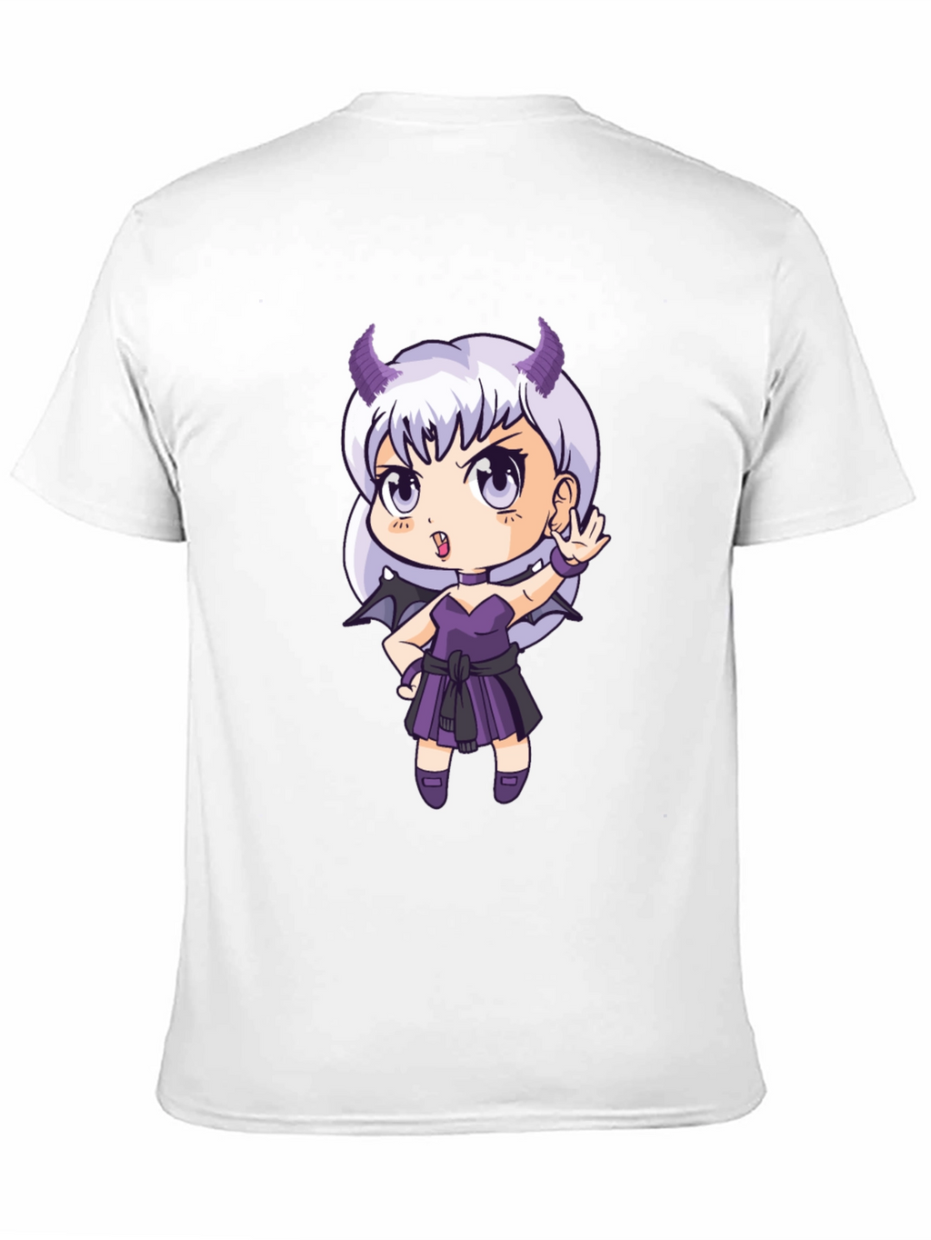 Anime Devil Girl T-Shirt - Black Cotton Tee