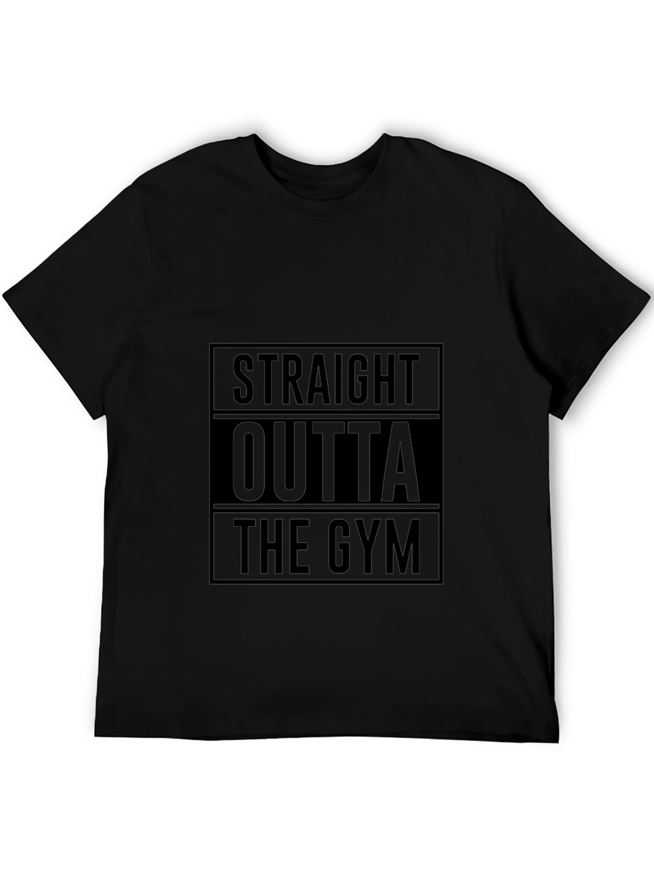Straight Outta The Gym Black Graphic T-Shirt
