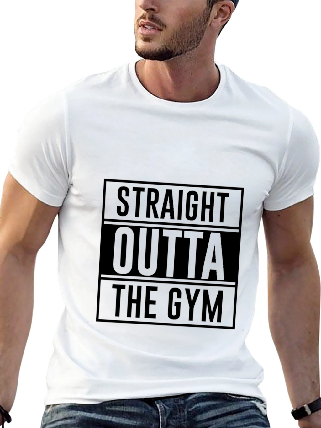 Straight Outta The Gym Black Graphic T-Shirt