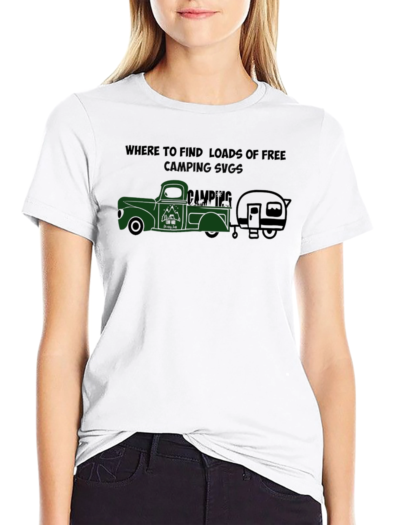 Camping SVG T-Shirt - Truck & Trailer Design