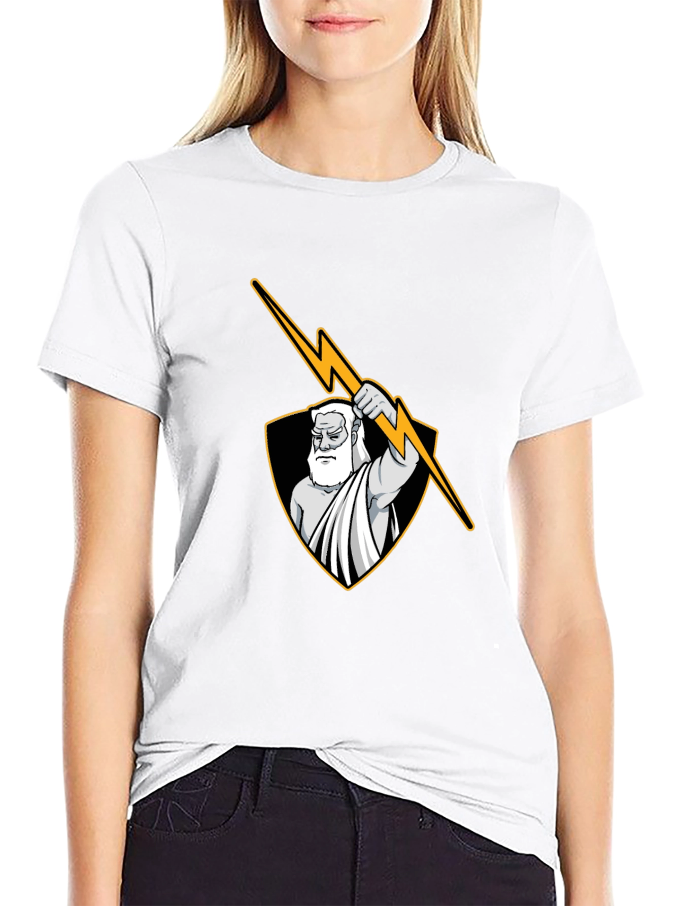 Zeus Lightning Bolt Graphic Black Tee