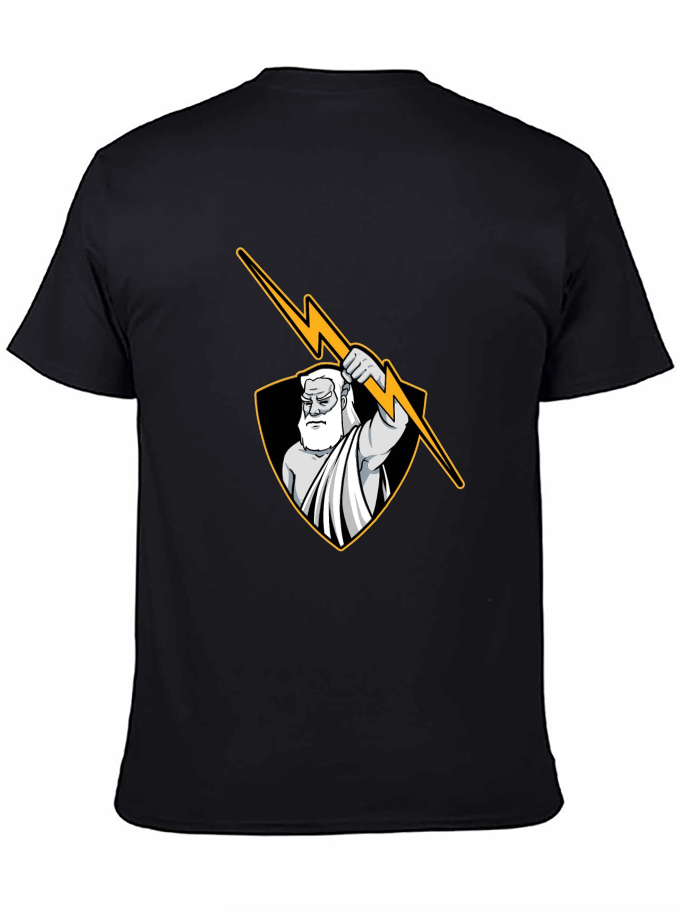 Zeus Lightning Bolt Graphic Black Tee