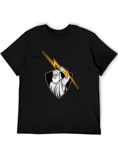 Zeus Lightning Bolt Graphic Black Tee