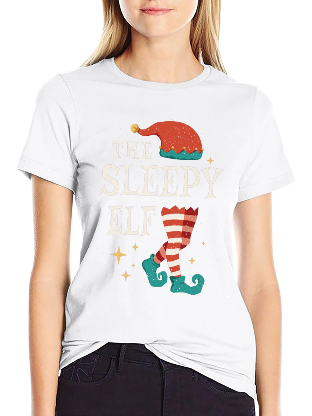 The Sleepy Elf T-Shirt - Holiday Festive