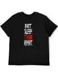 Eat Sleep Train Repeat Black T-Shirt