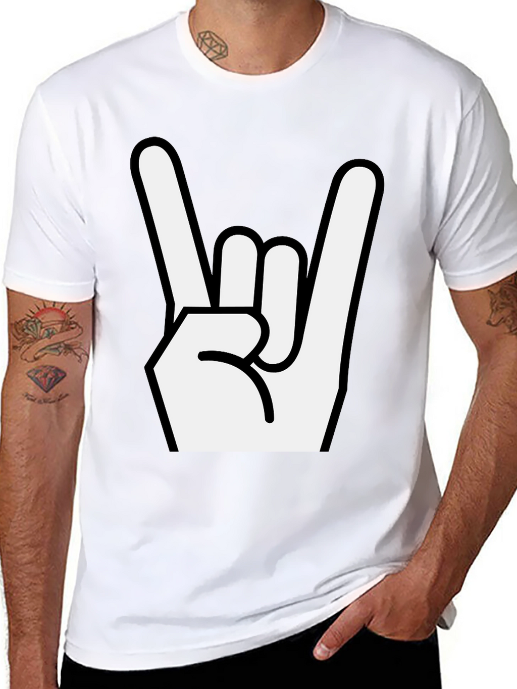 Rock On Gesture Black T-Shirt