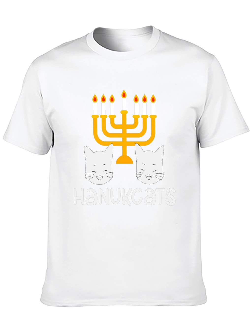 Hanukkah Cats Menorah Graphic T-Shirt