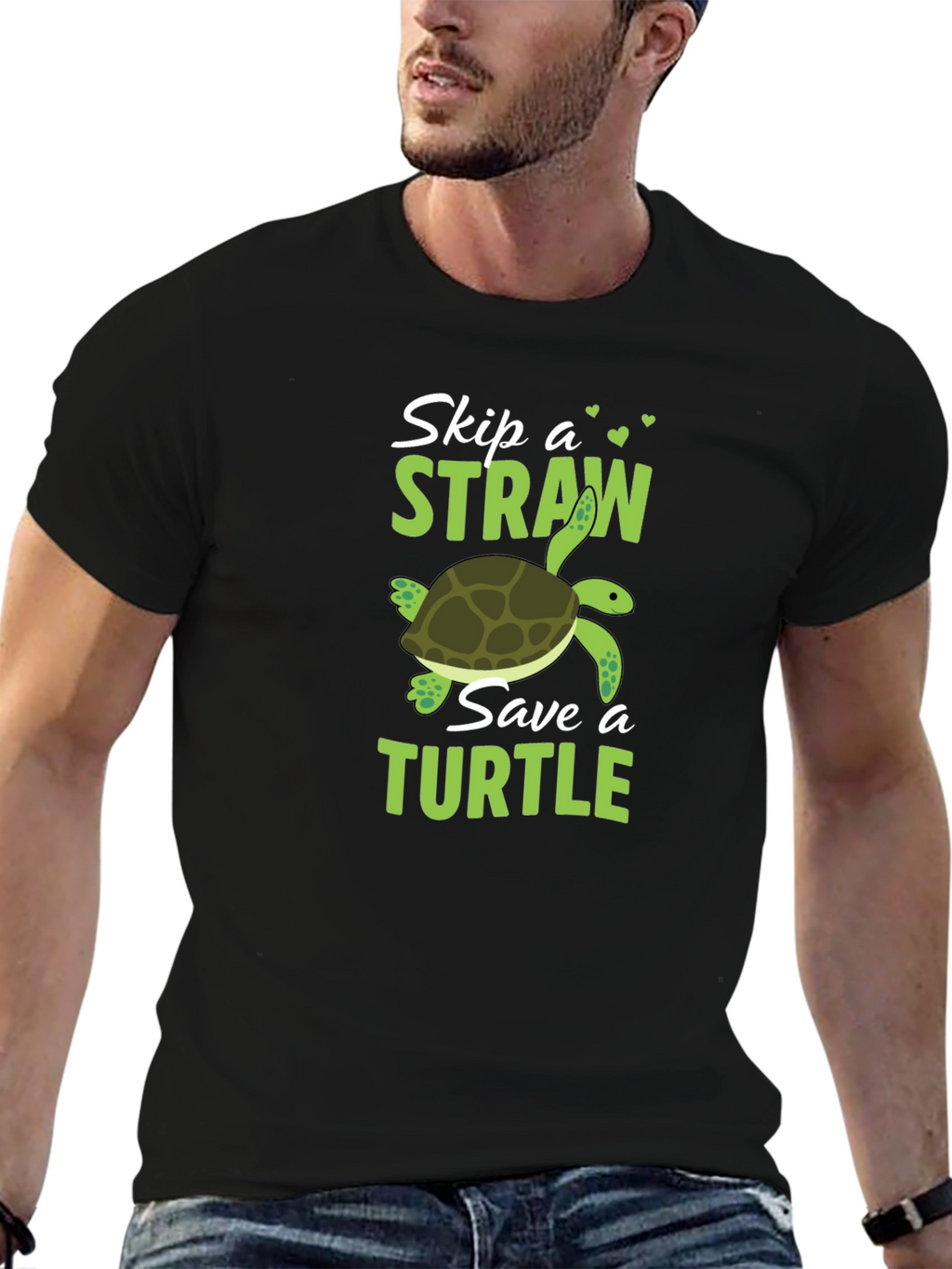 Skip a Straw Save a Turtle Graphic T-Shirt