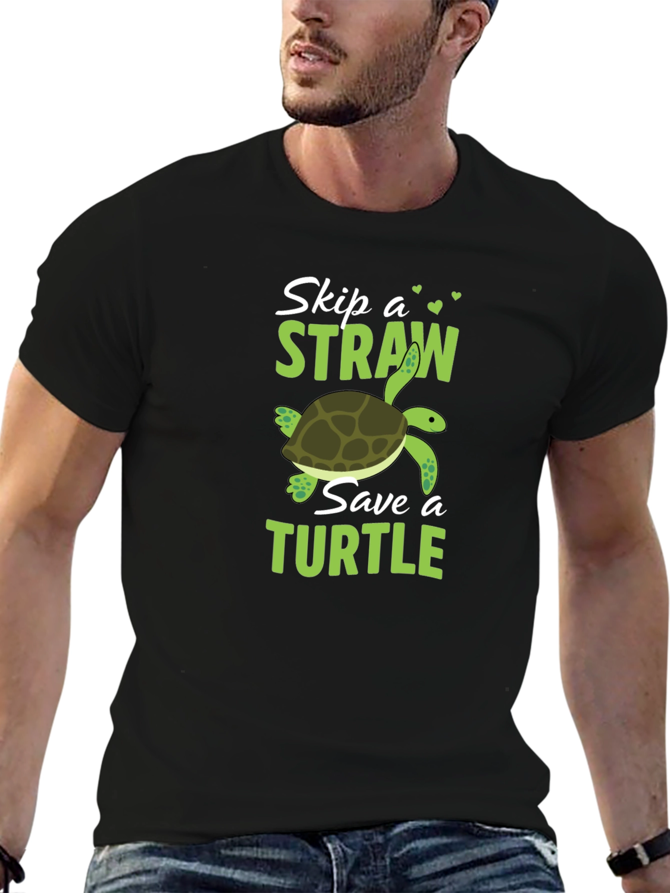 Skip a Straw Save a Turtle Graphic T-Shirt